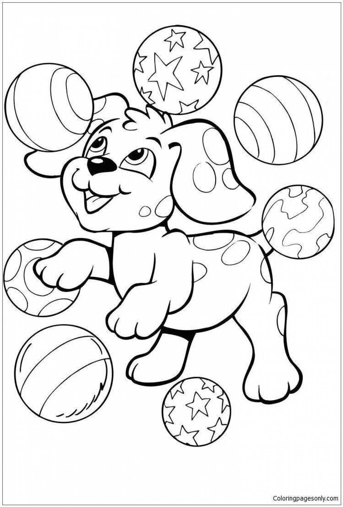 Adorable toys for dogs coloring book