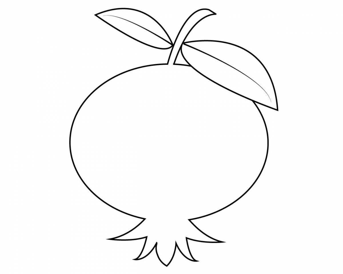 Fun pomegranate coloring for kids