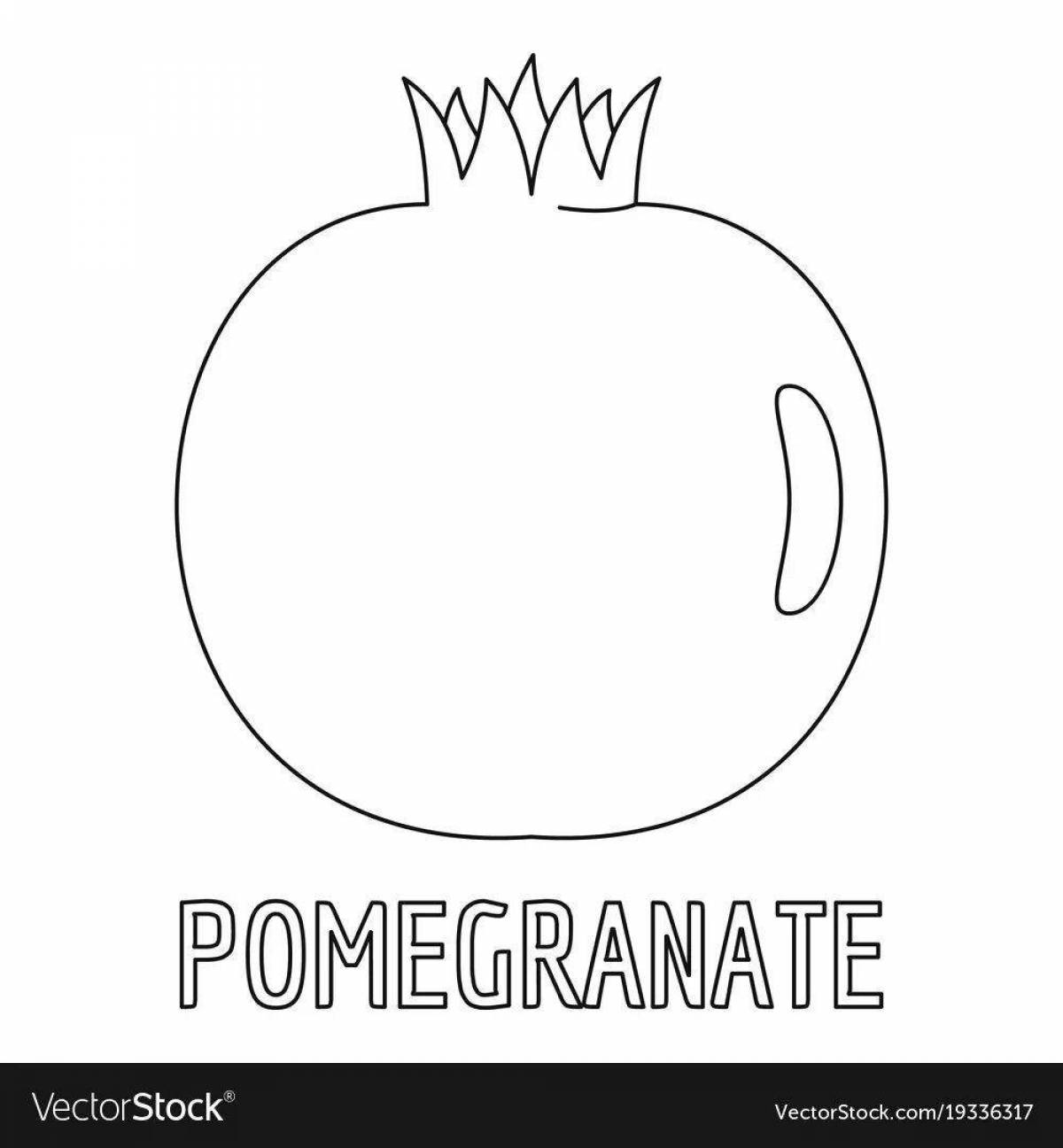 Lovely pomegranate coloring page for kids