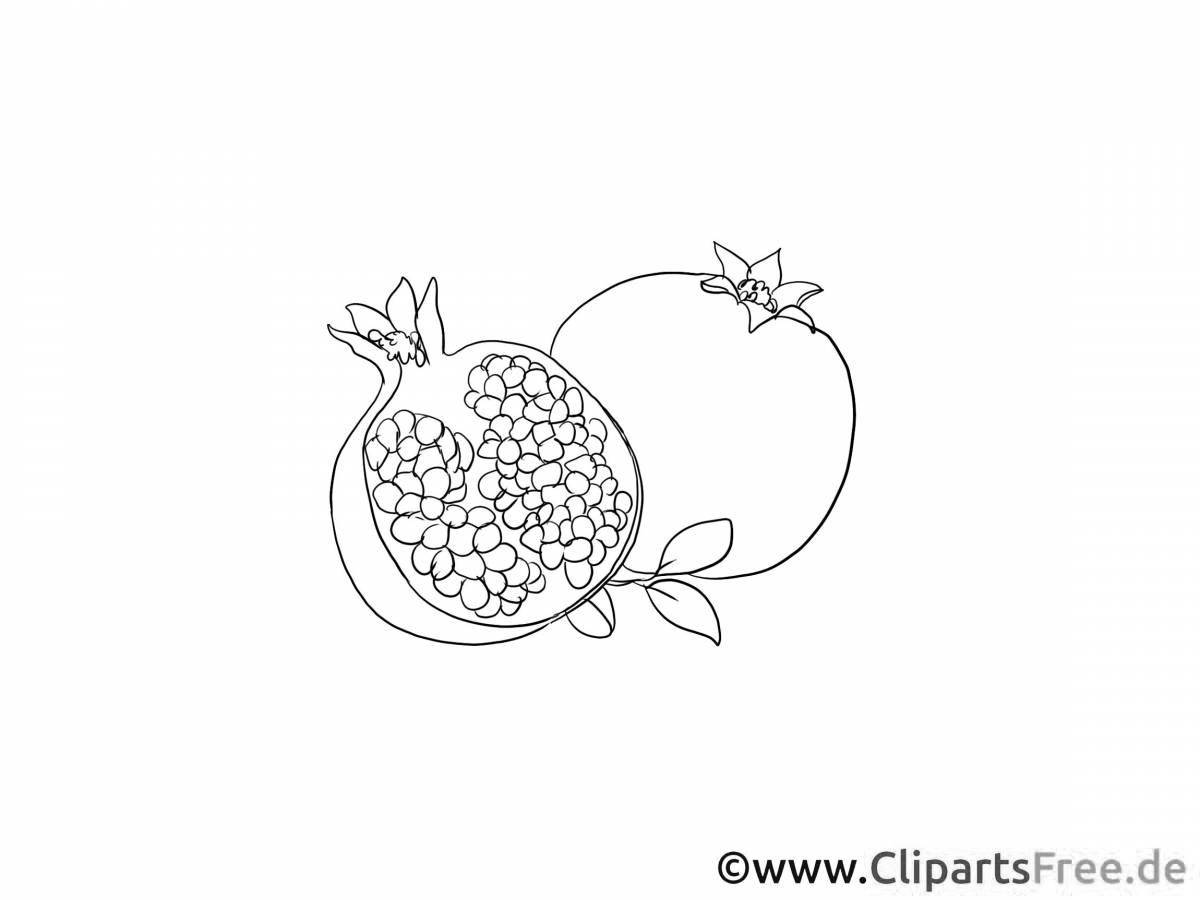 Magic pomegranate coloring book for kids