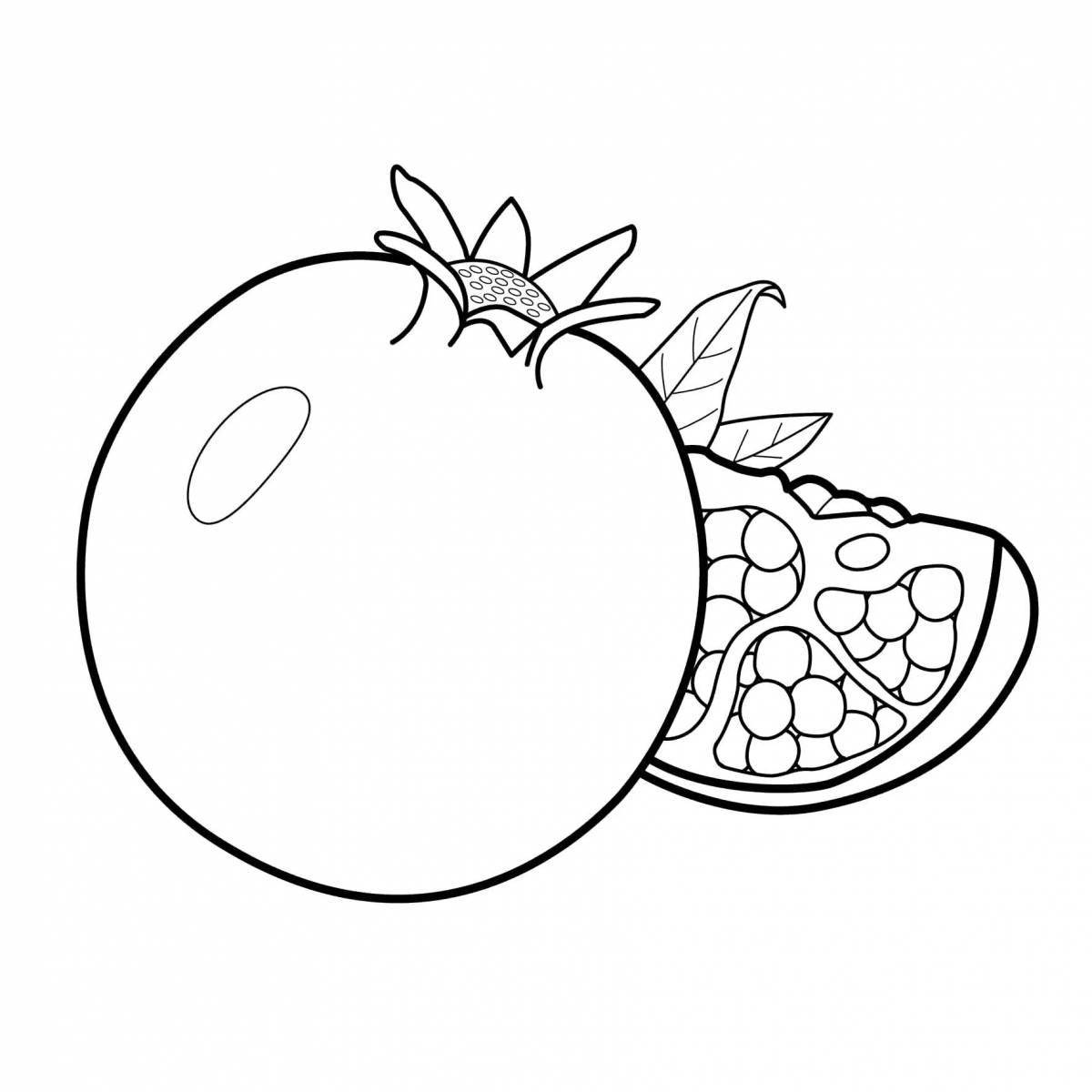 Glowing pomegranate coloring book for kids