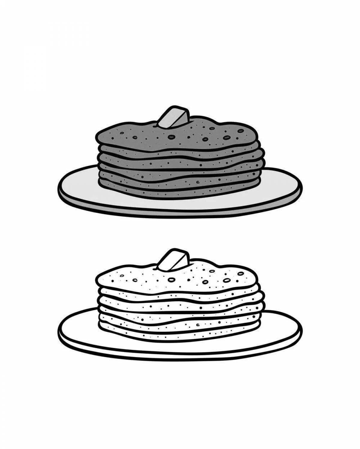 Glorious pancakes coloring for kids