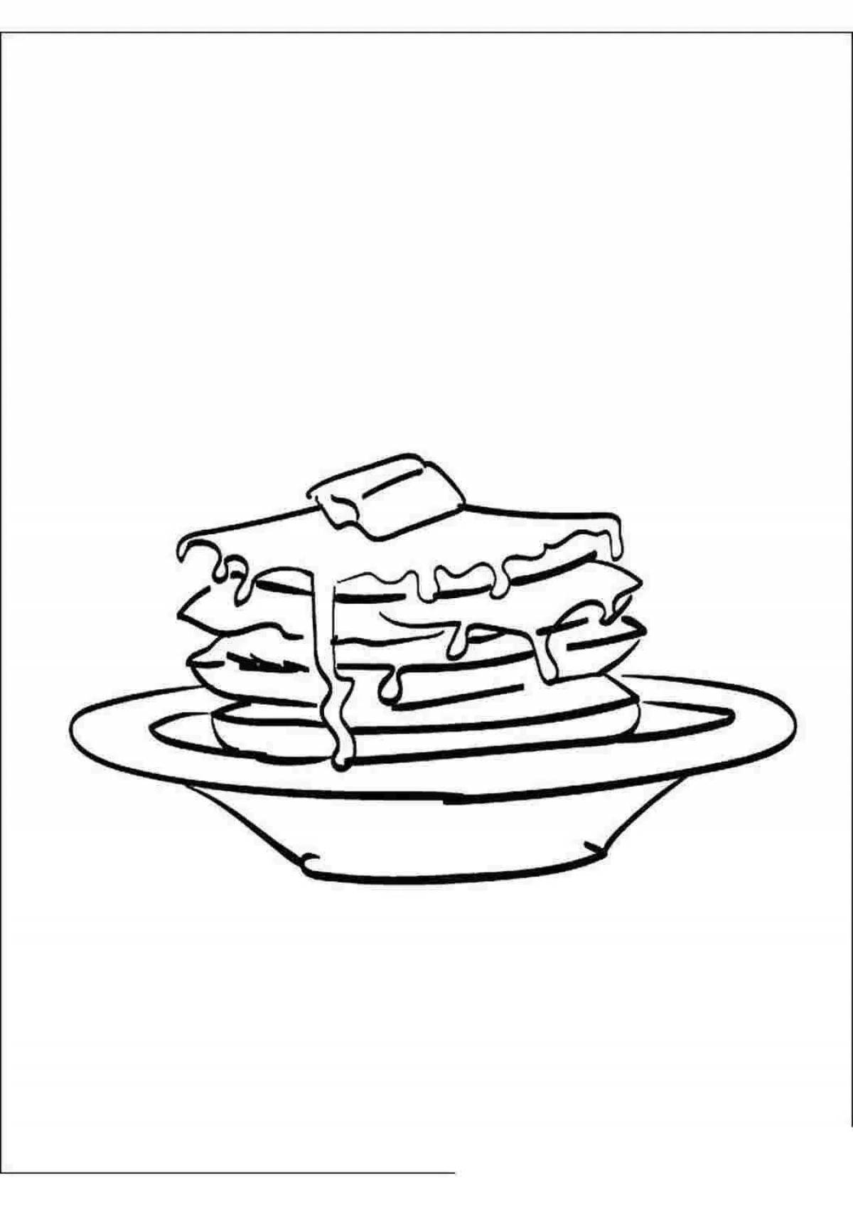 Gorgeous pancakes coloring pages for kids