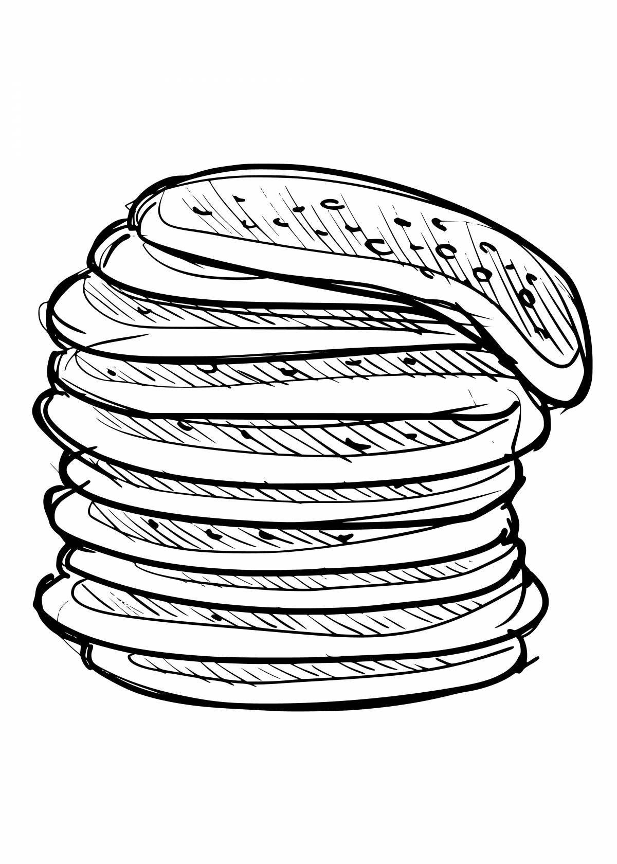 Adorable pancakes coloring book for kids