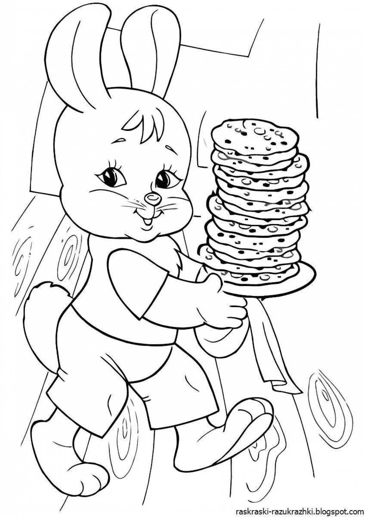 Adorable pancakes coloring book for kids
