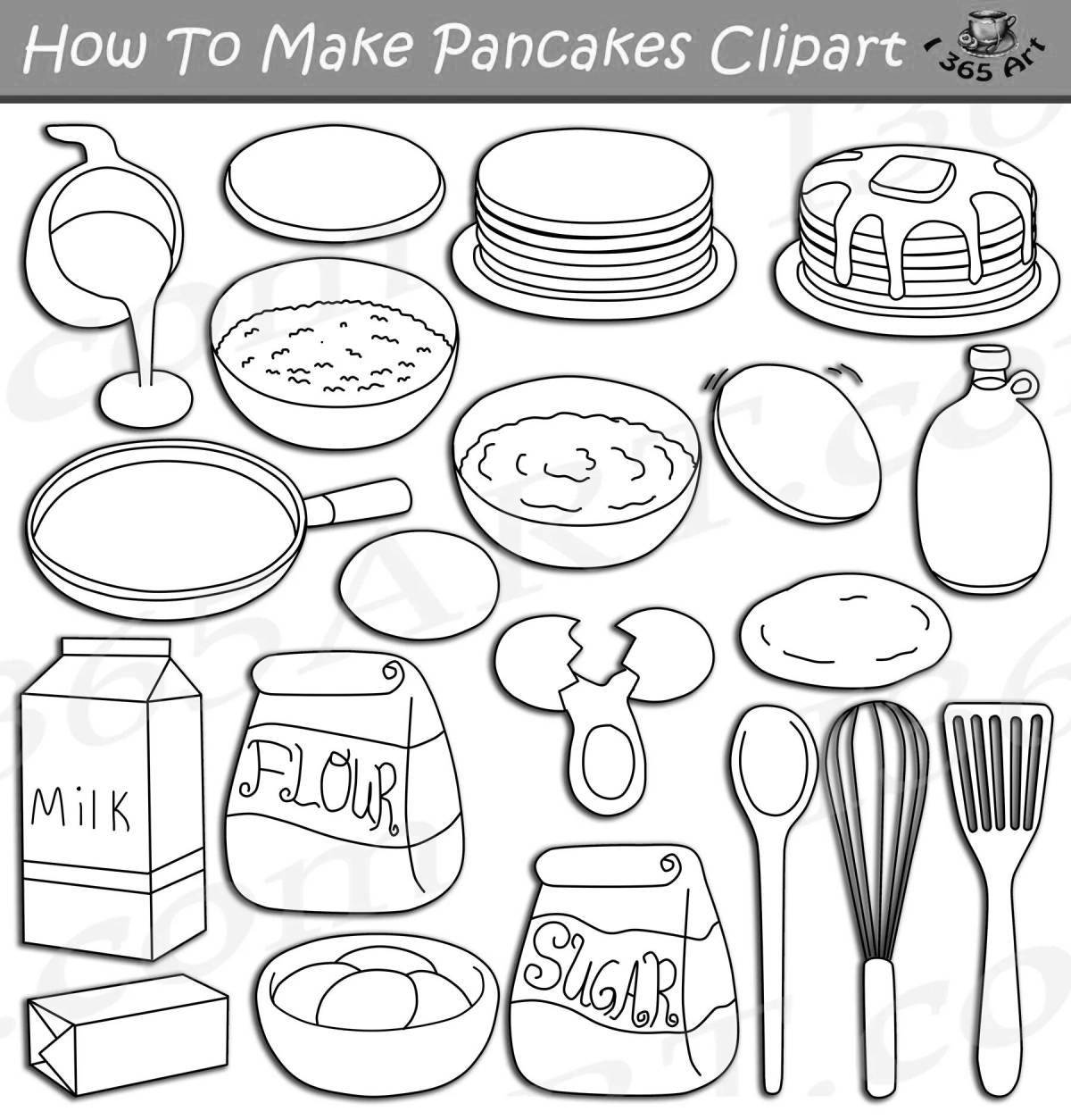 Fancy pancakes coloring pages for kids