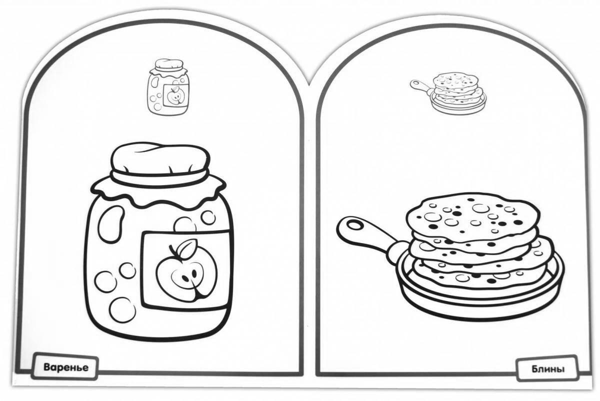 Coloring page dazzling pancakes for kids