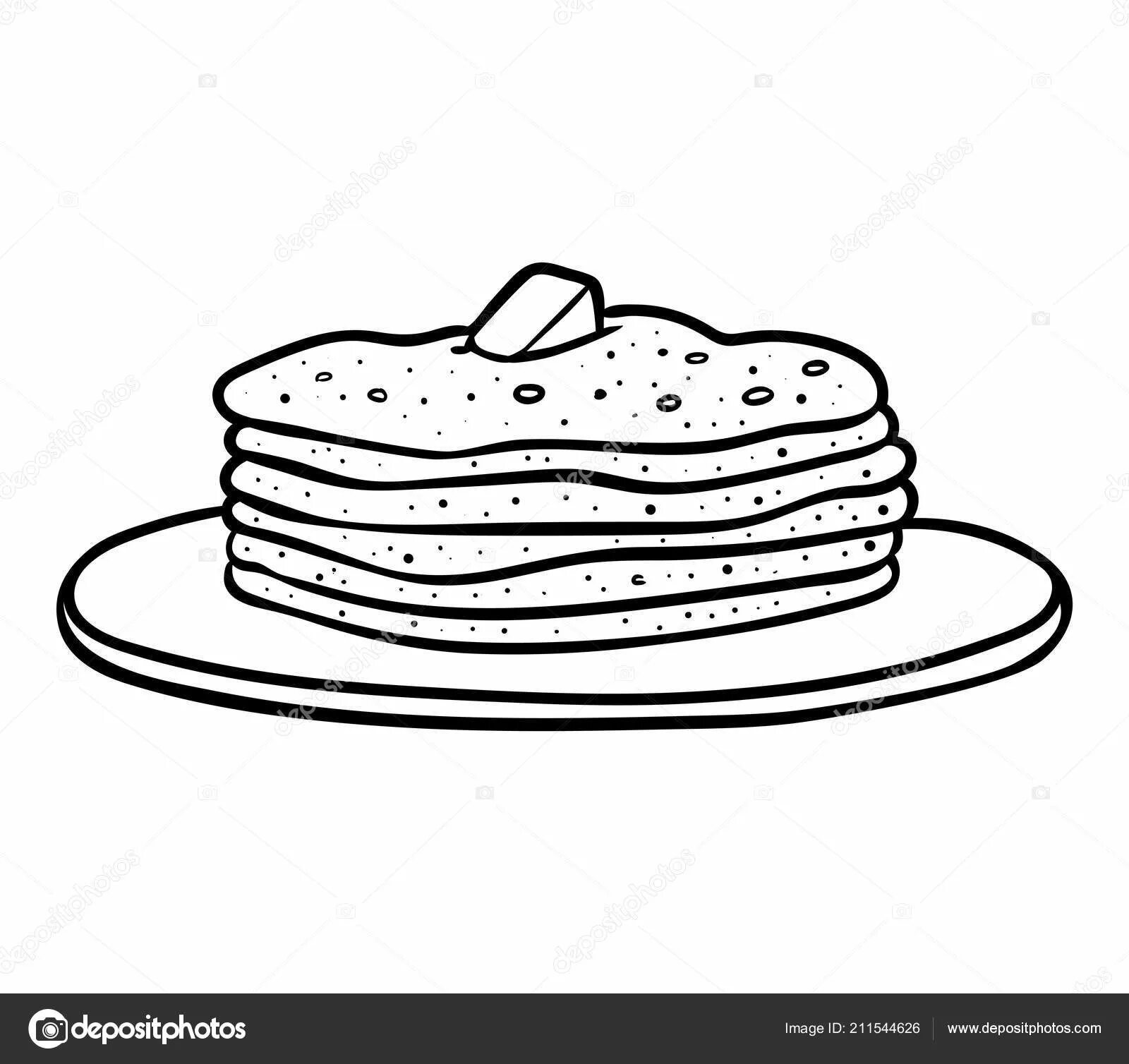 Violent pancakes coloring pages for kids