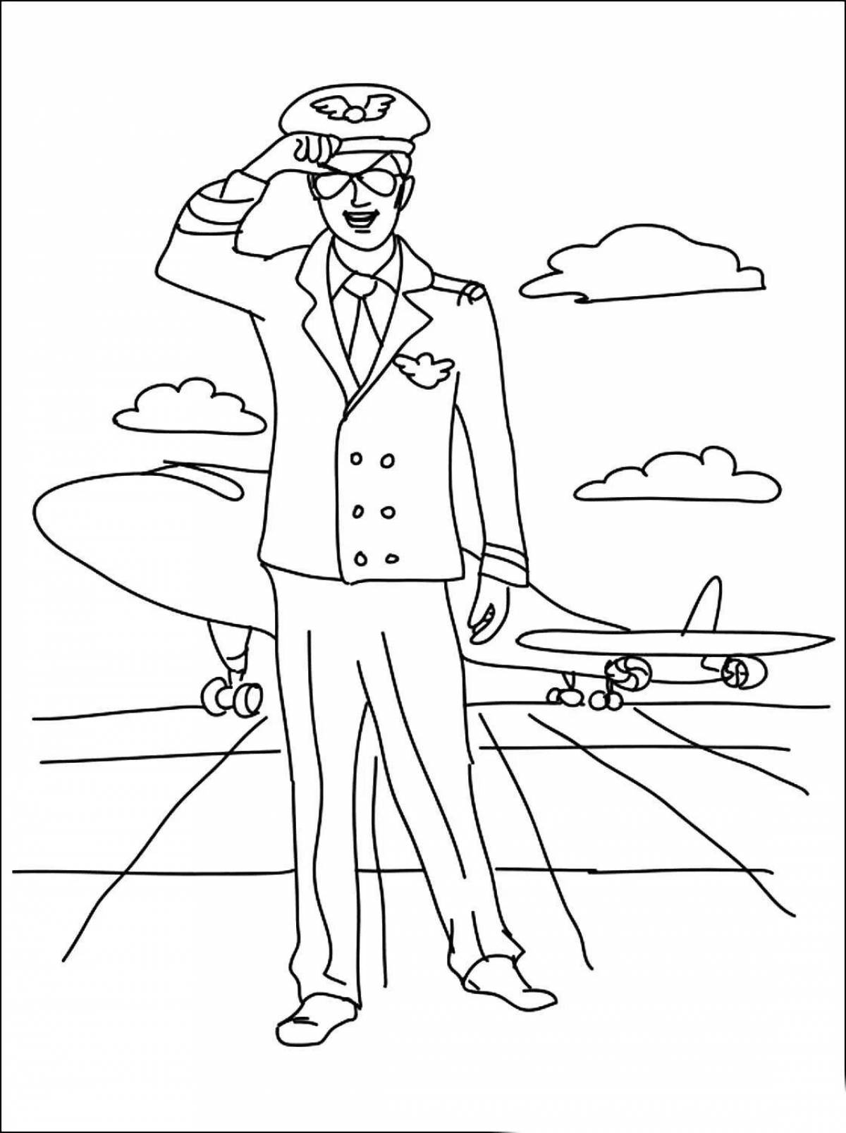 Junior pilot coloring page