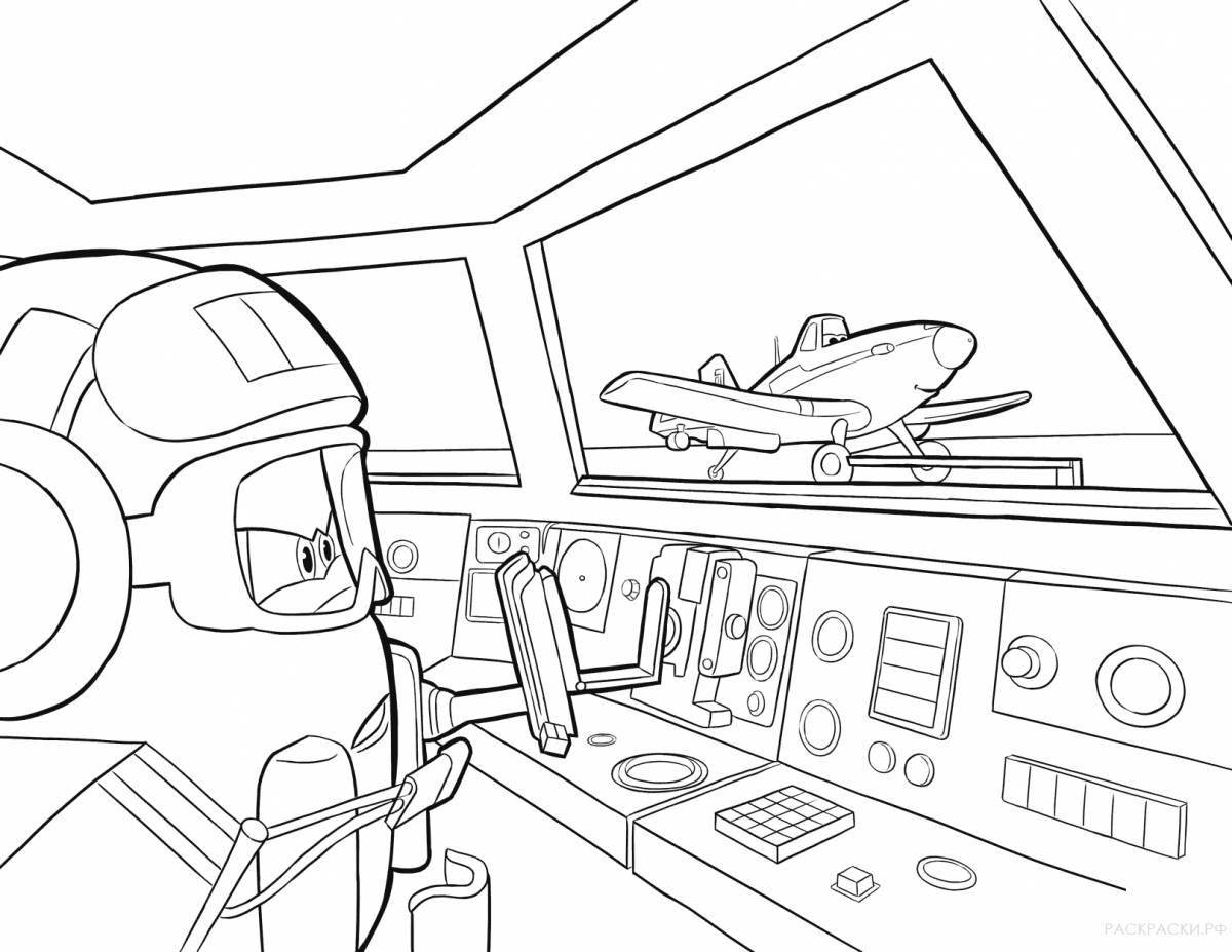 Glorious Pilot Coloring Page for Toddlers