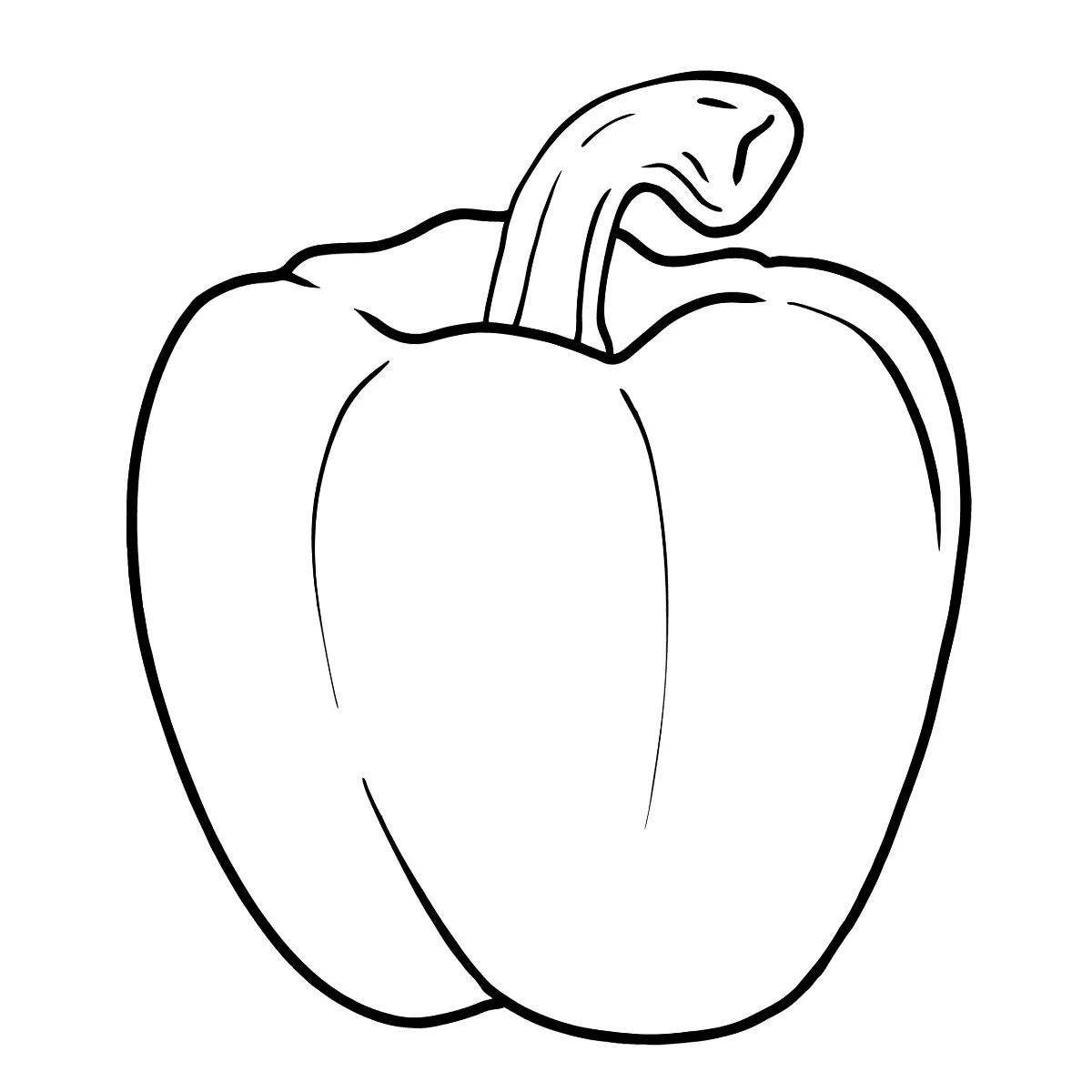 Adorable pepper coloring page for kids