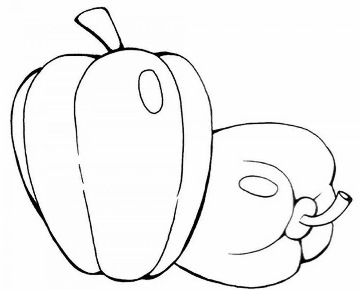 Glowing pepper coloring book for kids