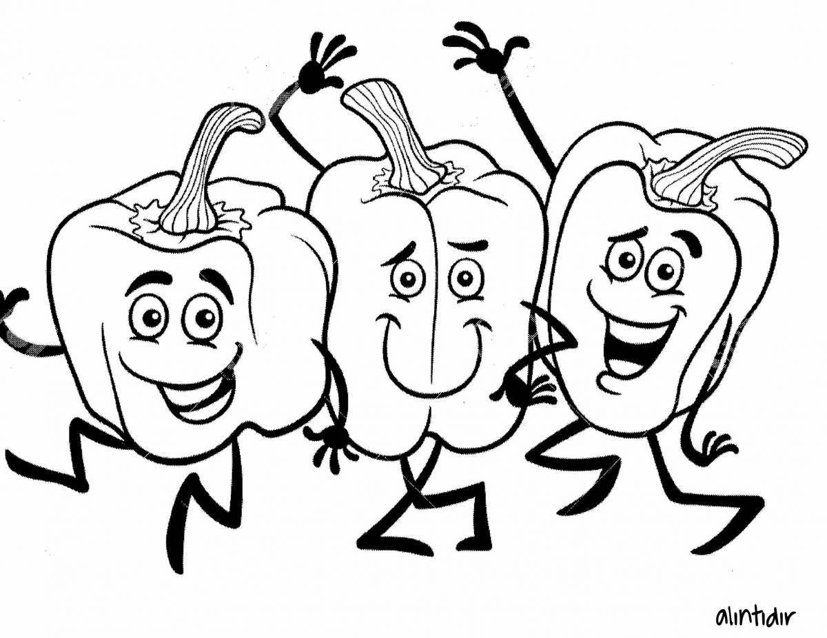 Sparkling pepper coloring book for kids