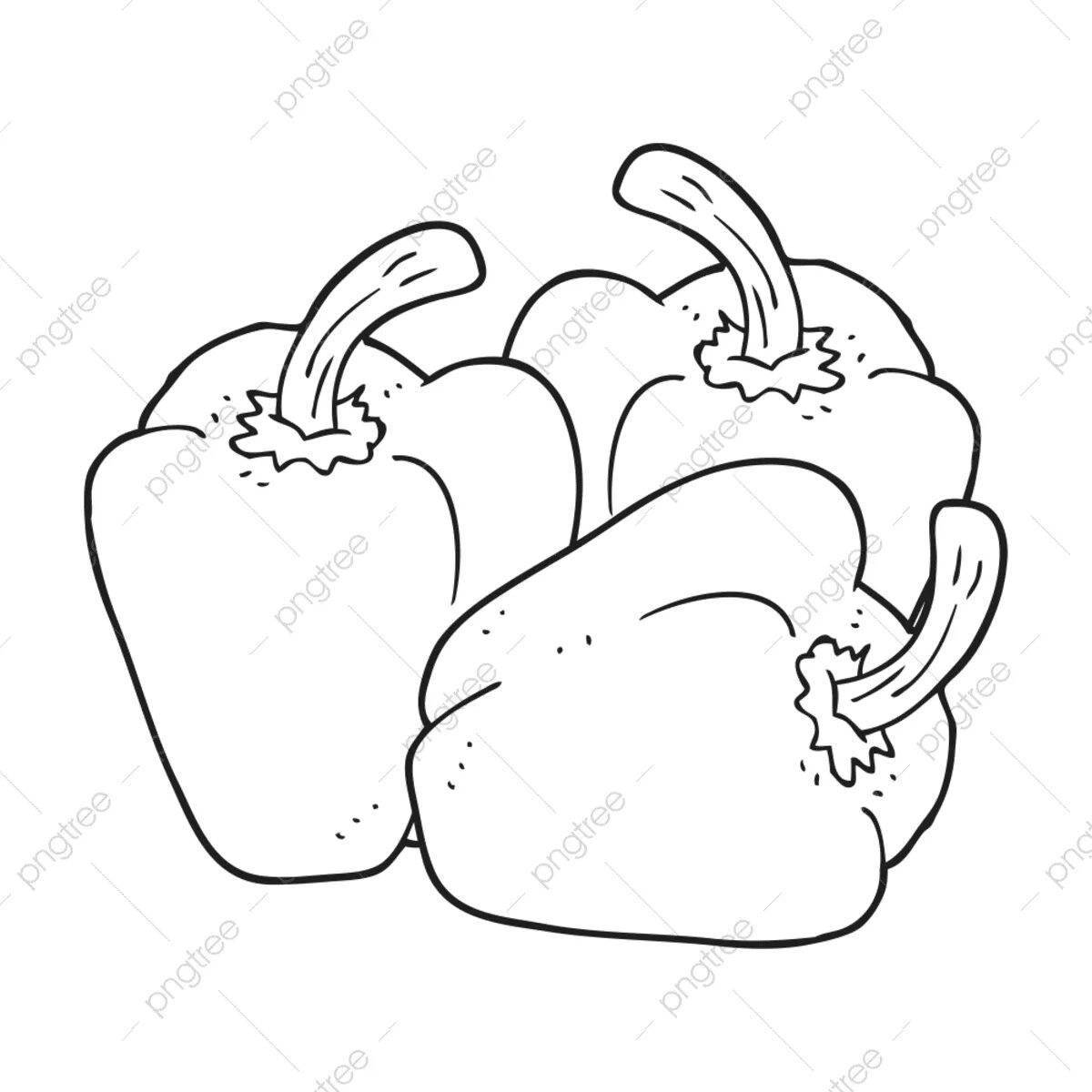 Coloring page adorable pepper for kids