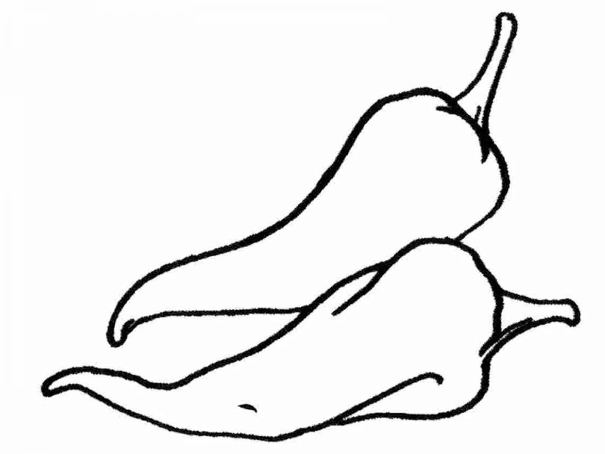 Coloring cute pepper for kids