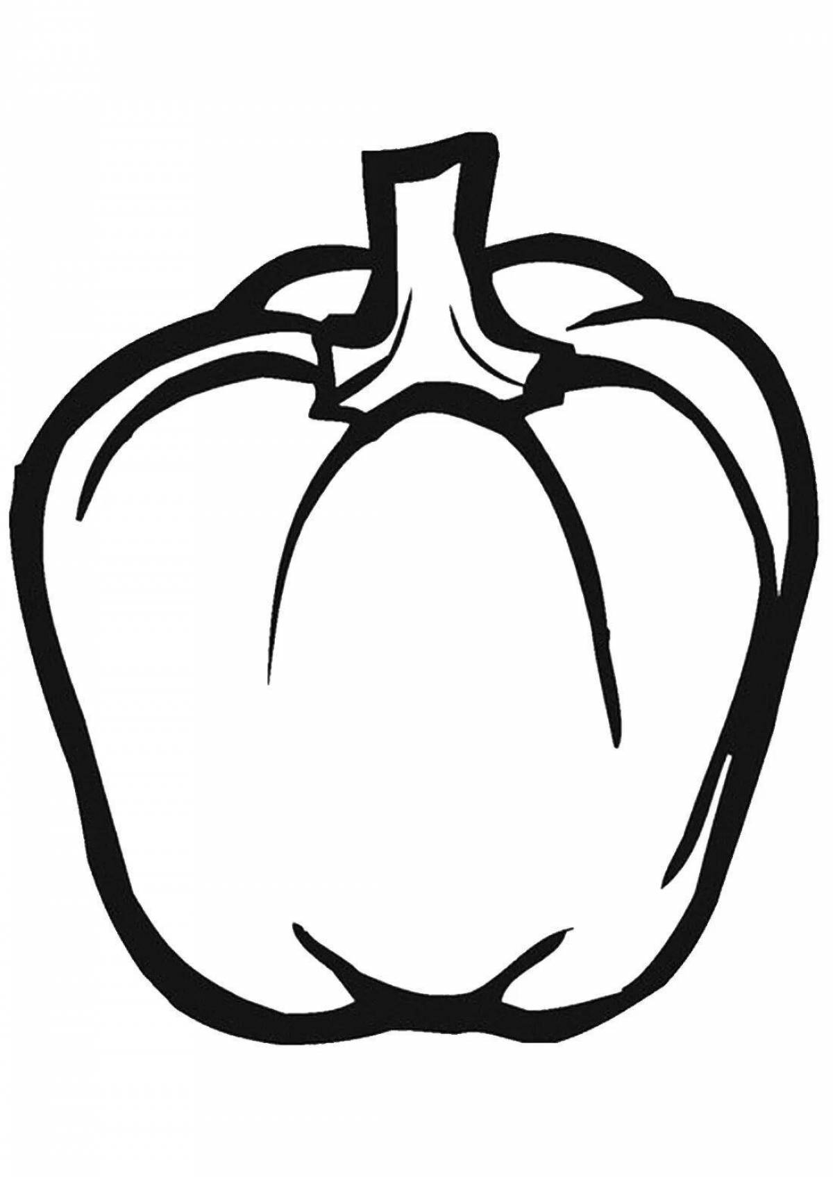 Fancy pepper coloring for kids