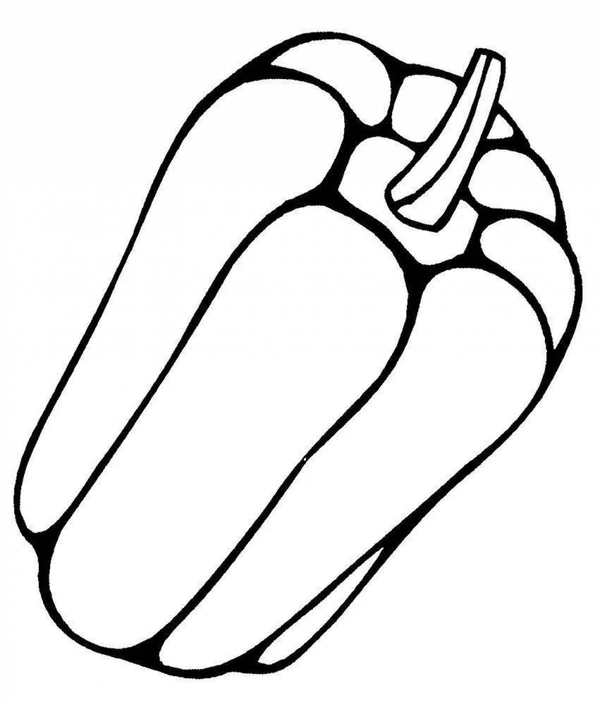 Weird pepper coloring for kids