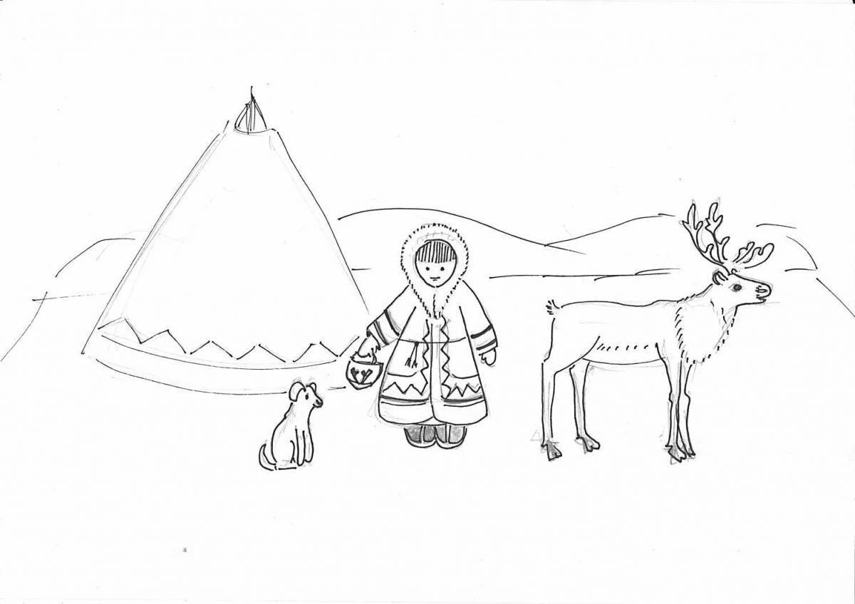 Playful Sami coloring book for babies