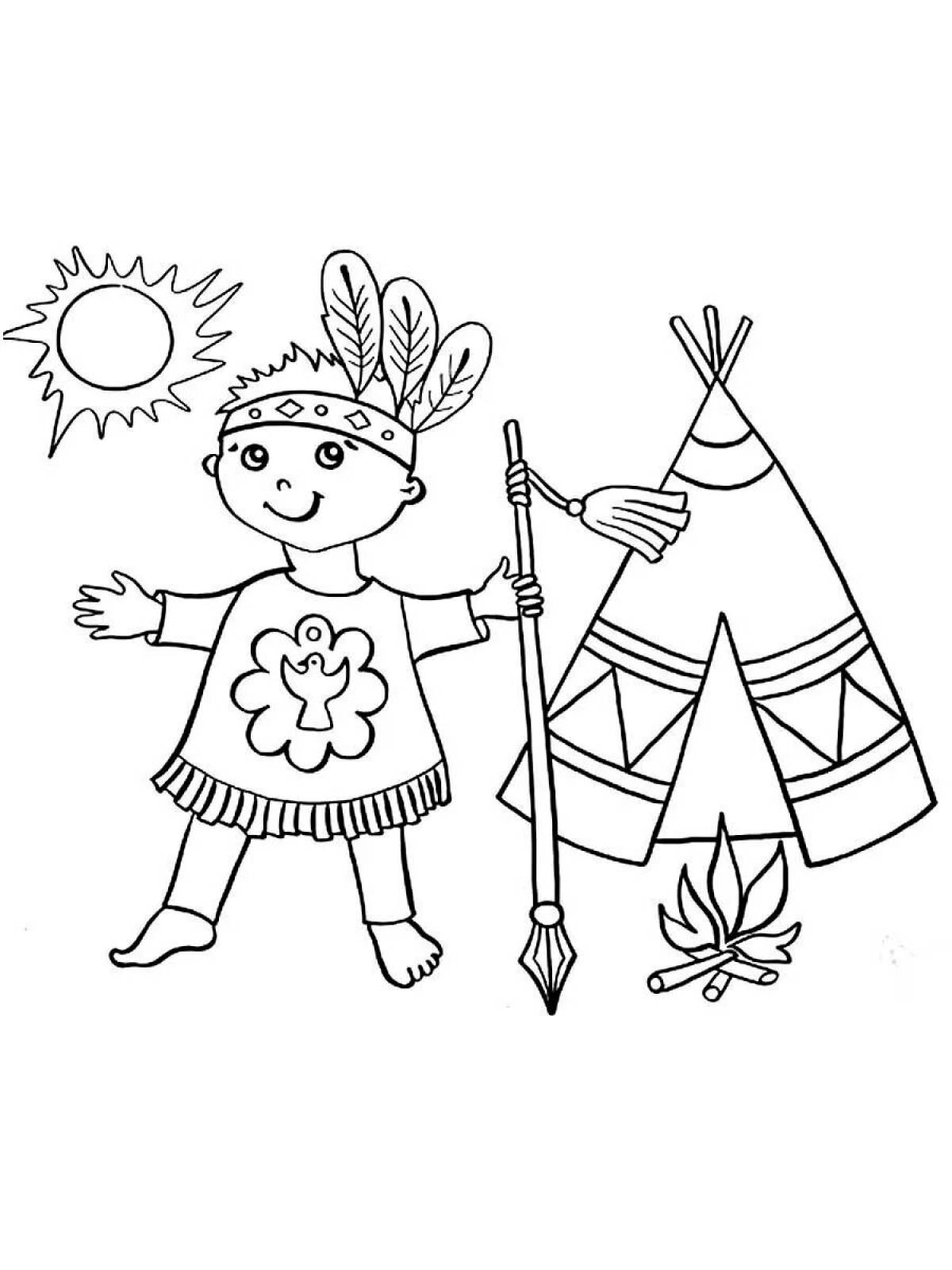 Великолепная саамская раскраска для малышей