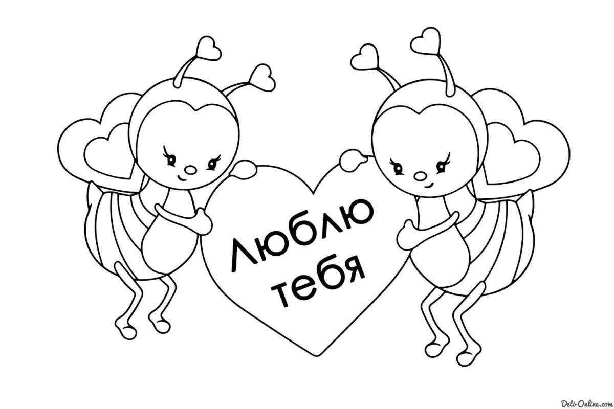 Lovely valentine's coloring book for kids