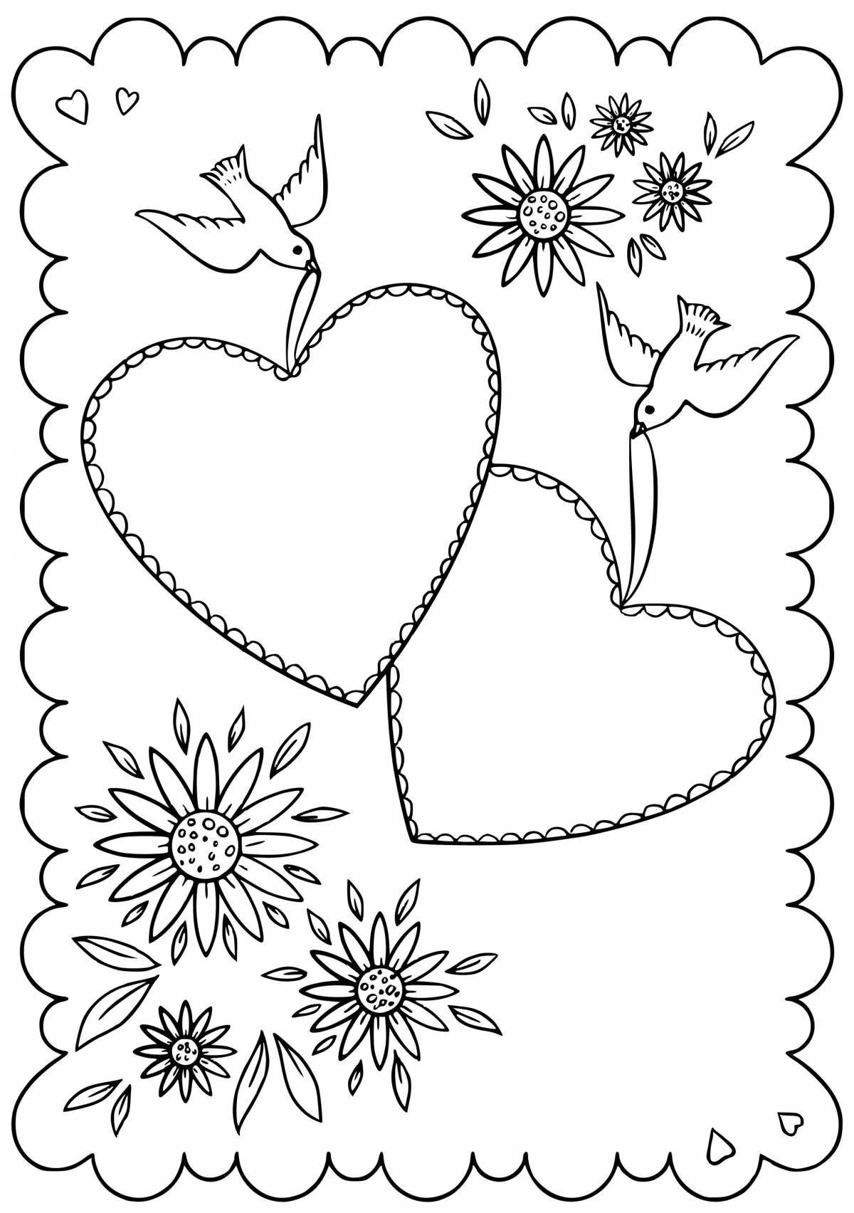 Coloring valentines for kids