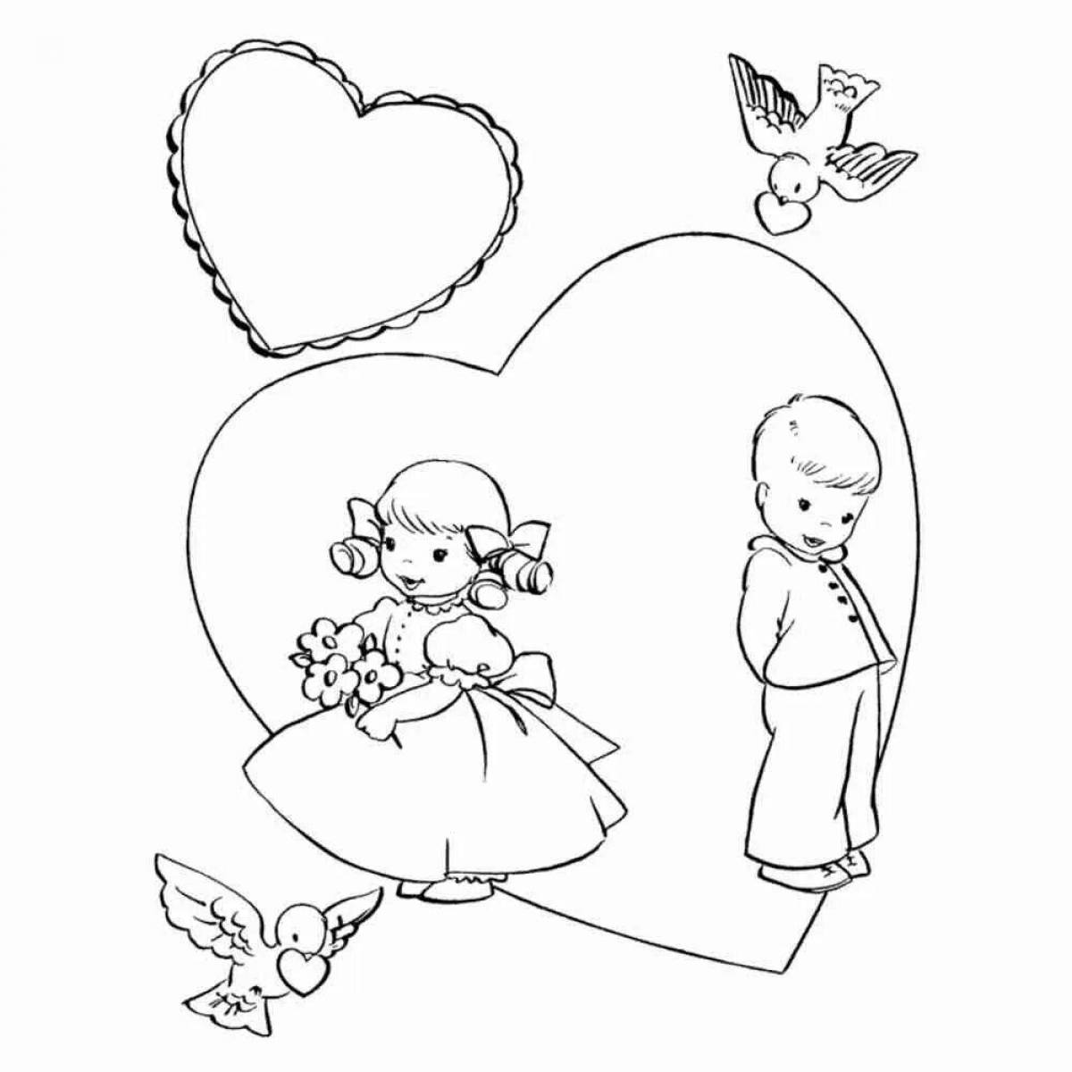 Funny valentine coloring pages for kids