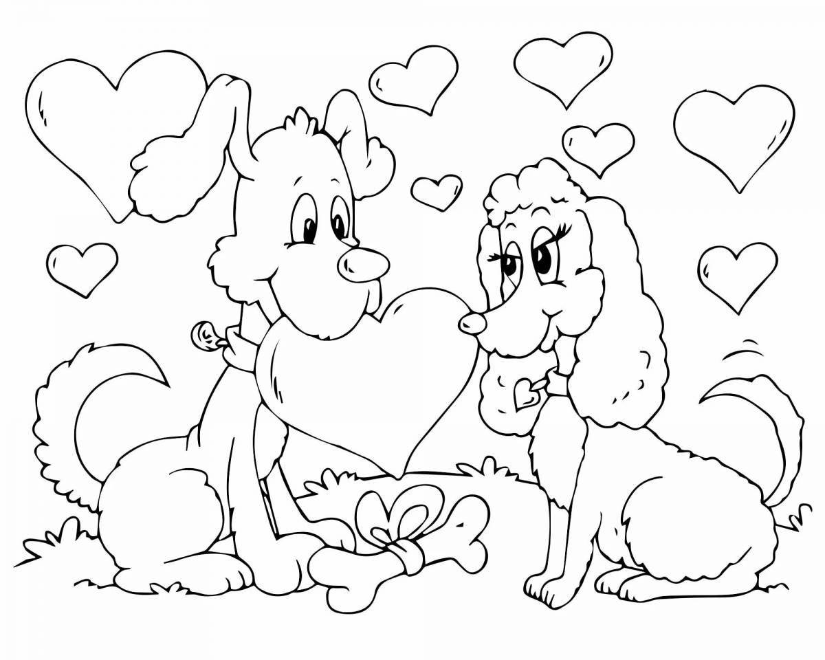 Joyful valentine coloring pages for kids
