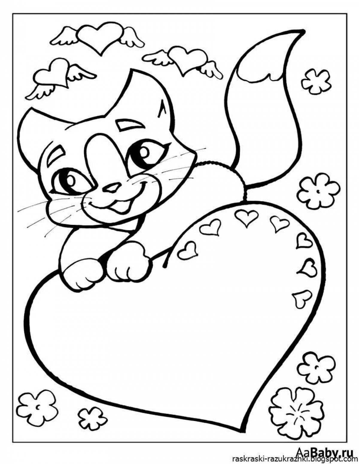 Lovely valentine coloring pages for kids