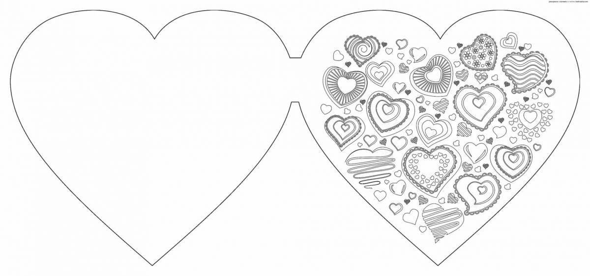 Playful valentine coloring page for kids