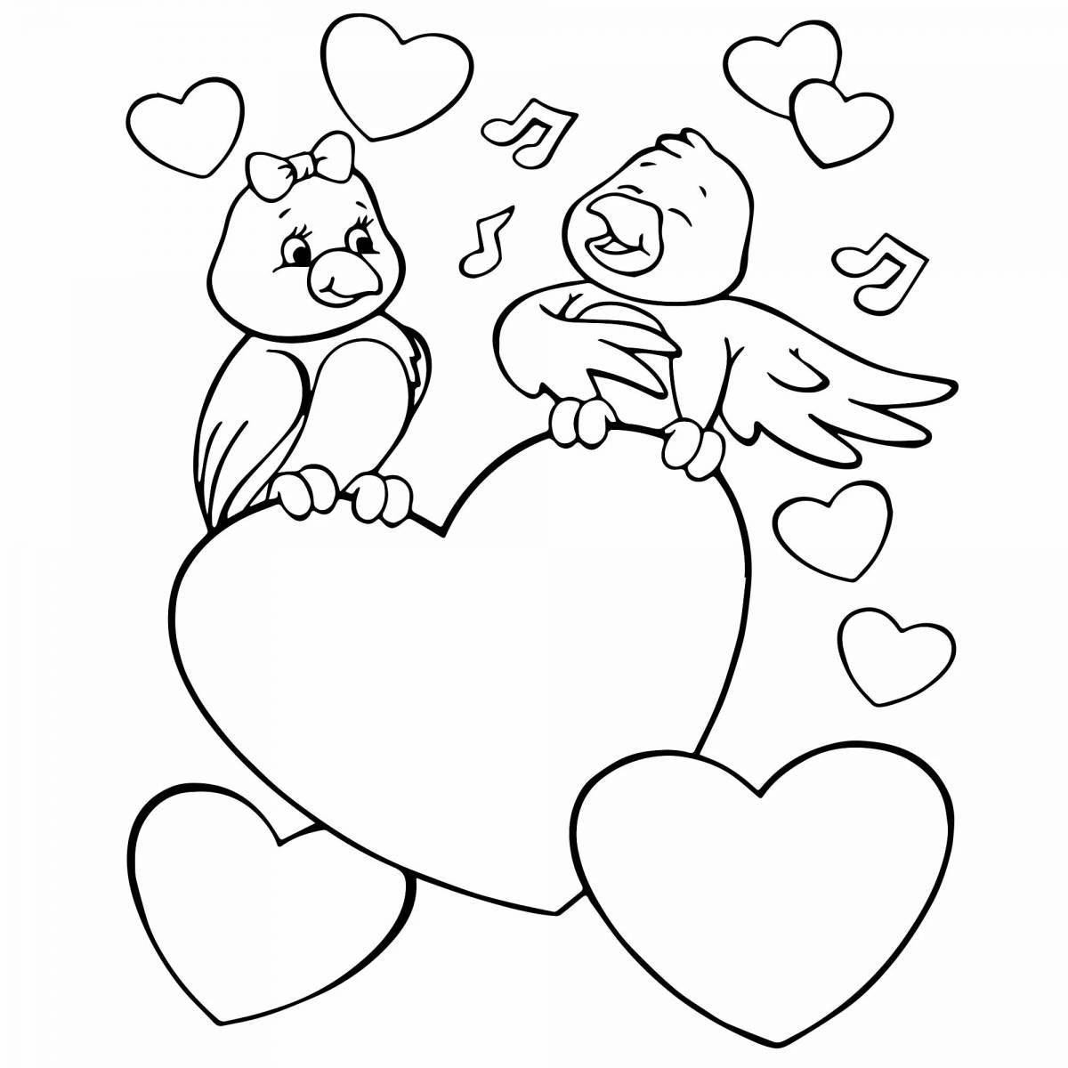 Radiant valentines coloring page for kids