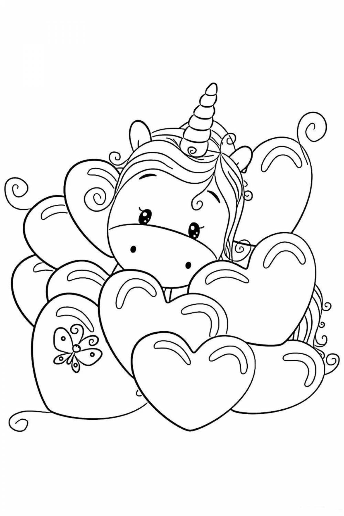 Relaxing valentine coloring for kids
