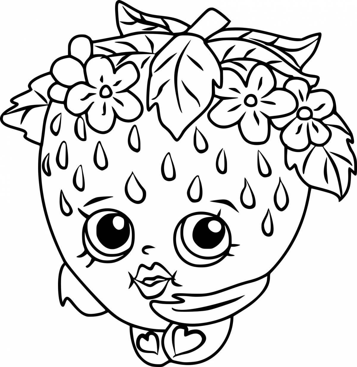 Coloring pages with playful fruits for girls