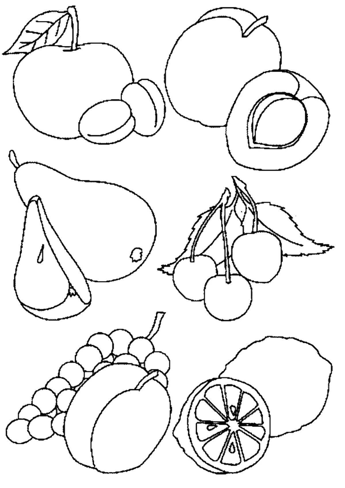 Exciting fruit coloring pages for girls