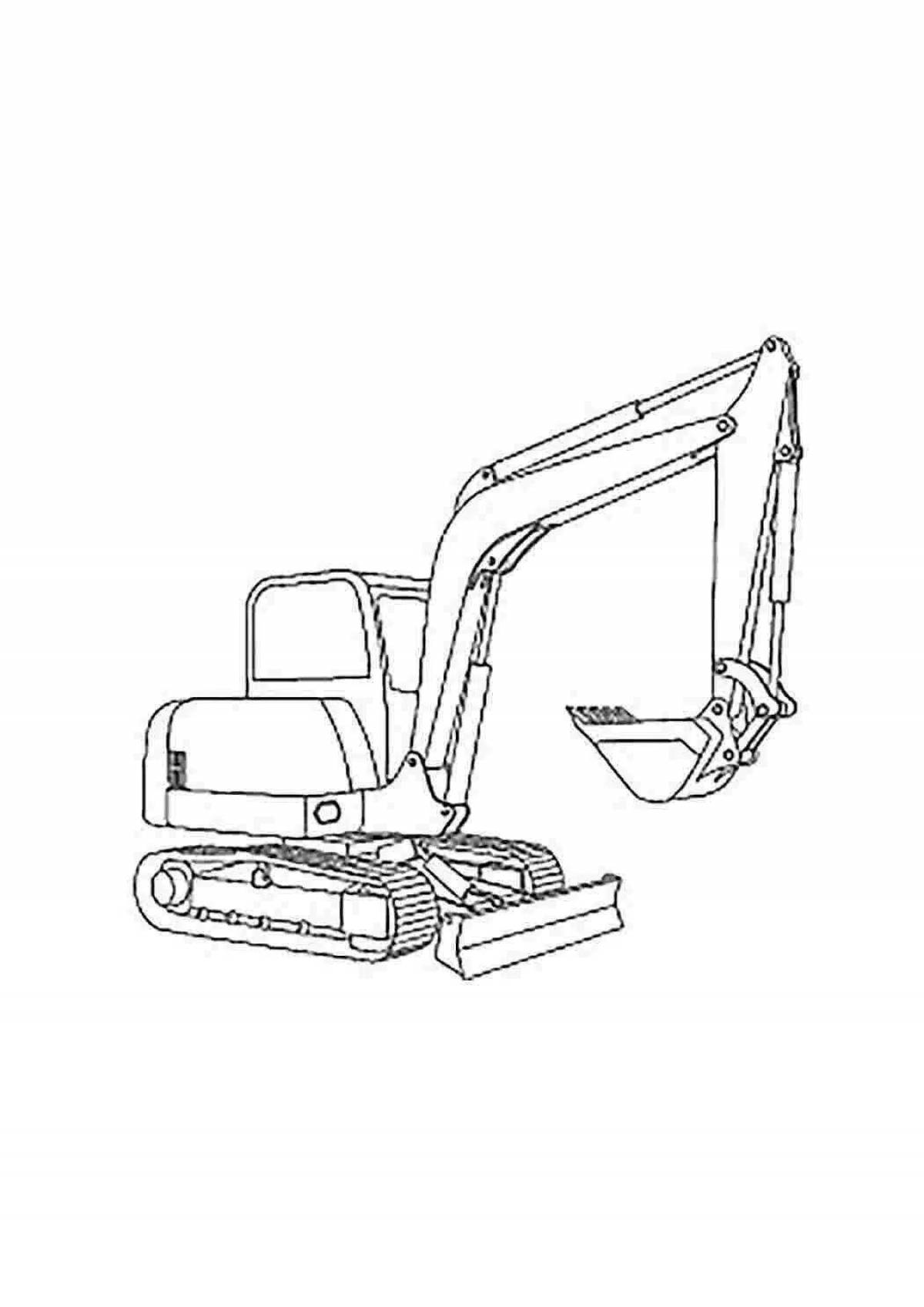 Смелая раскраска экскаватора для мальчиков