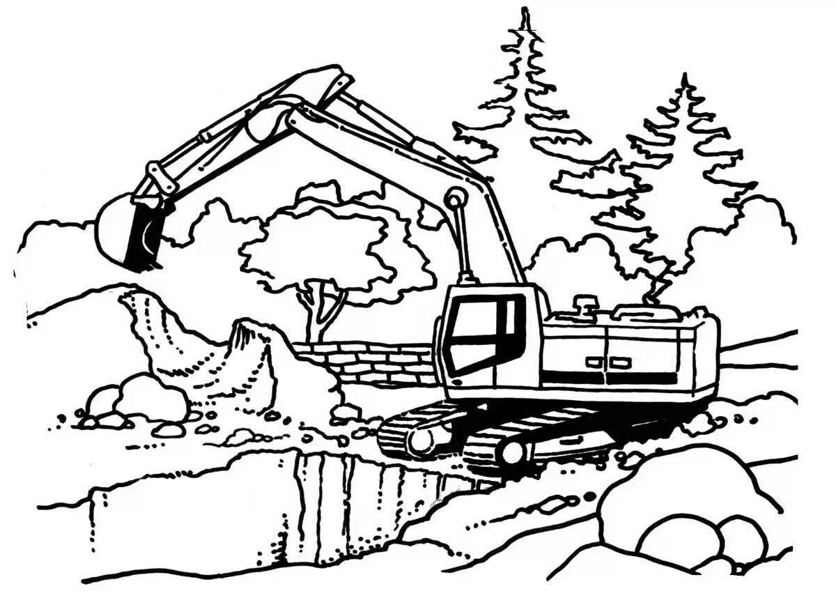 Fabulous excavator coloring book for boys