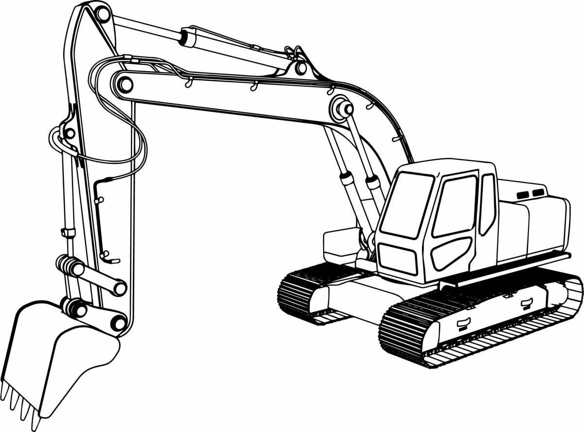 Great excavator coloring page for boys