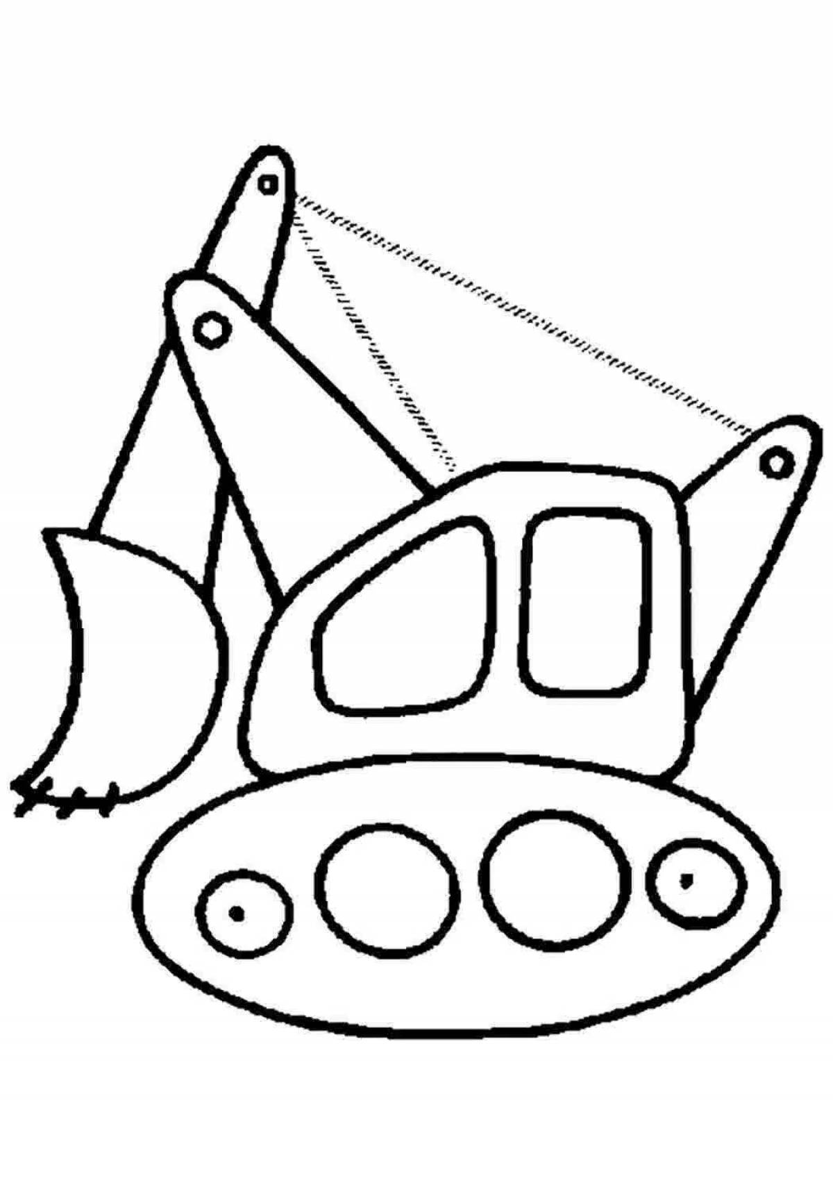 Adorable excavator coloring book for boys