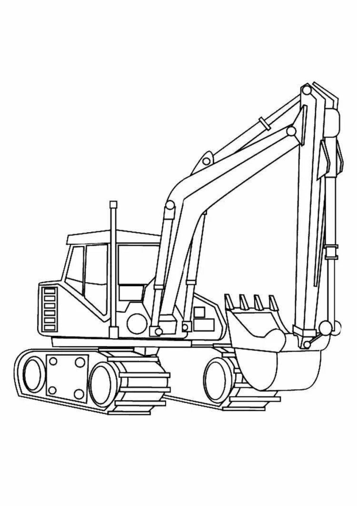 Amazing excavator coloring for boys