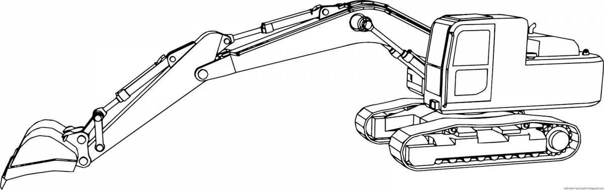 Coloring book shiny excavator for boys