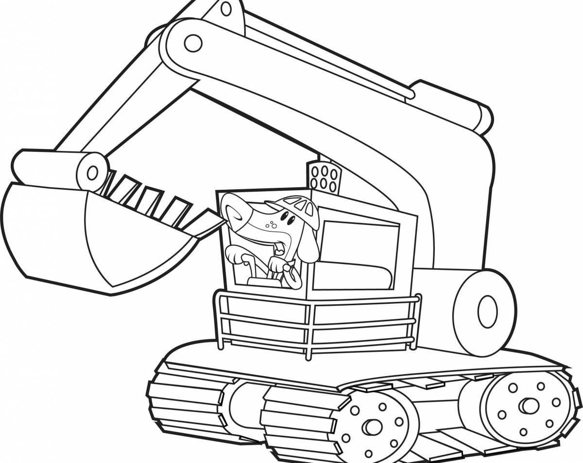 Coloring page wonderful excavator for boys