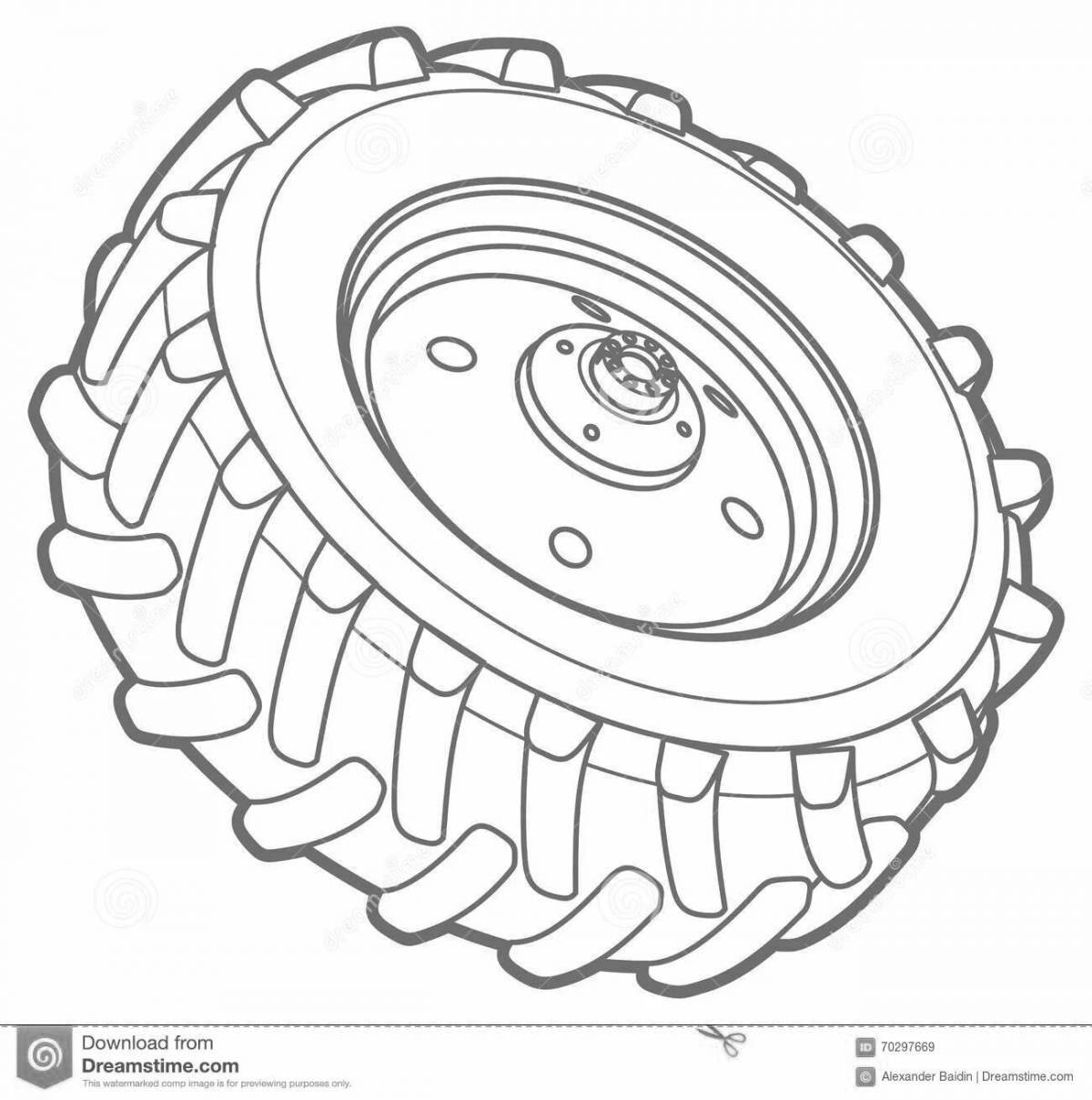 Colorful and fun wheel coloring book for kids