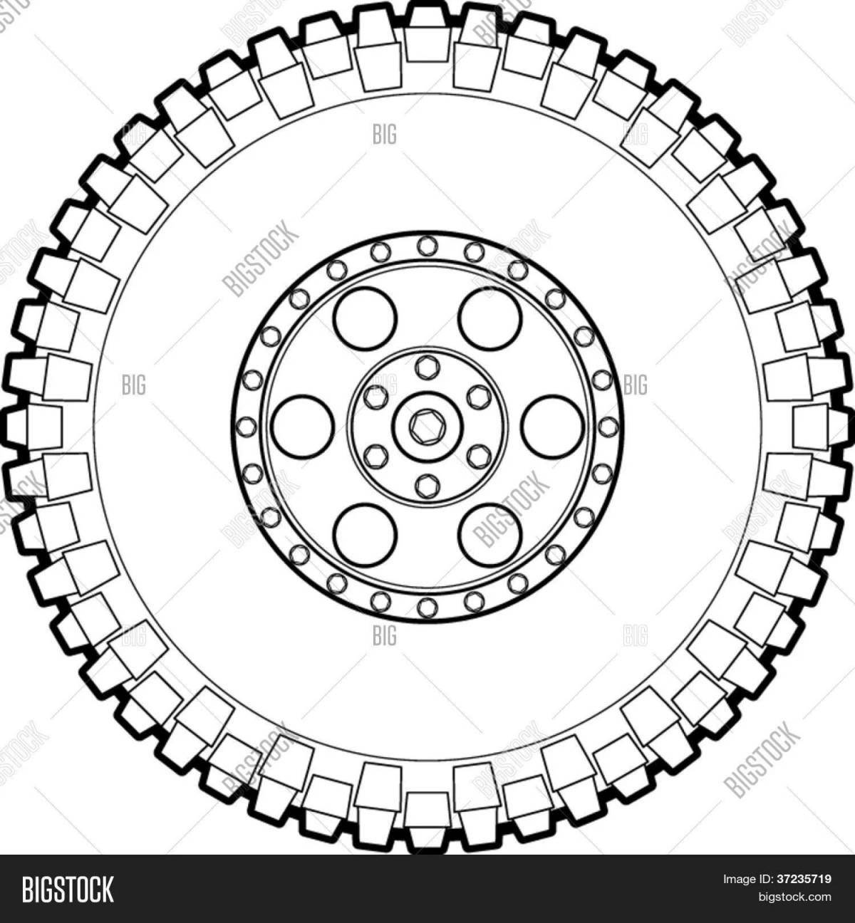 Colorful adventure wheel coloring book for kids