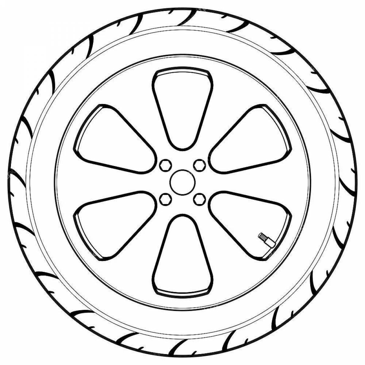 Красочно-радостная раскраска колеса для детей