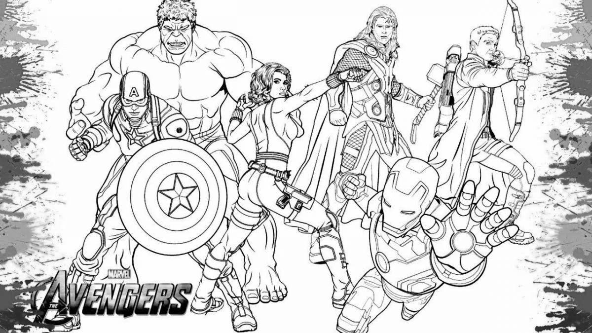 Avengers dazzling coloring book for boys