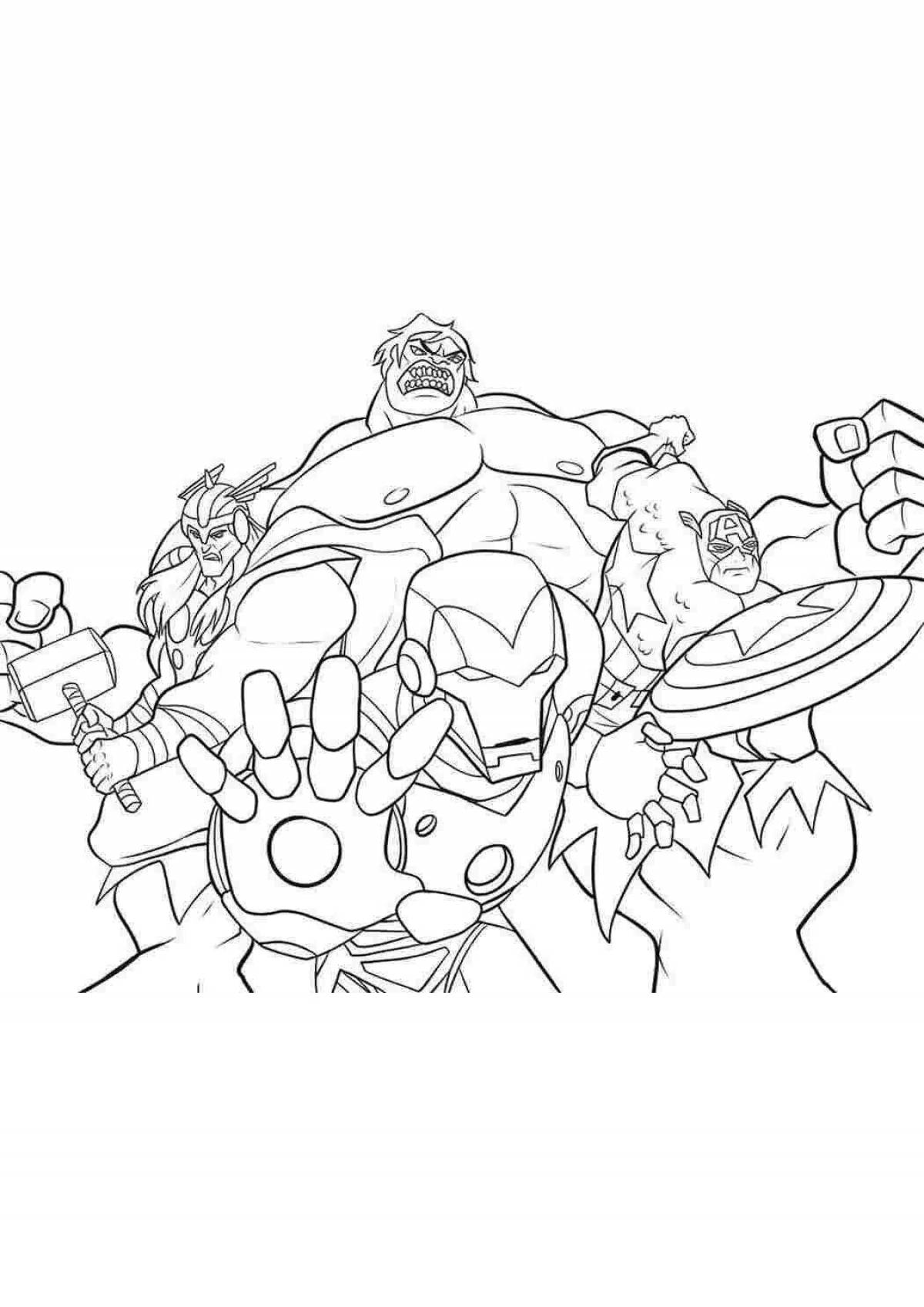 Animated avengers coloring book for boys