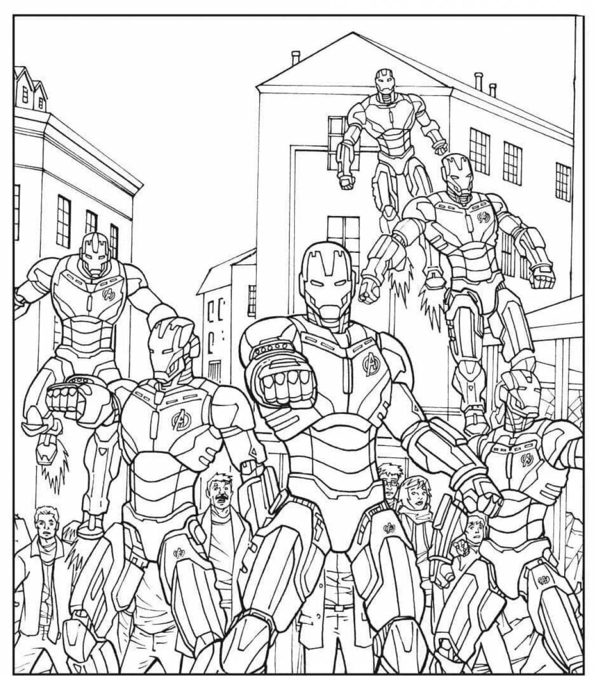 The avengers exciting coloring book for boys