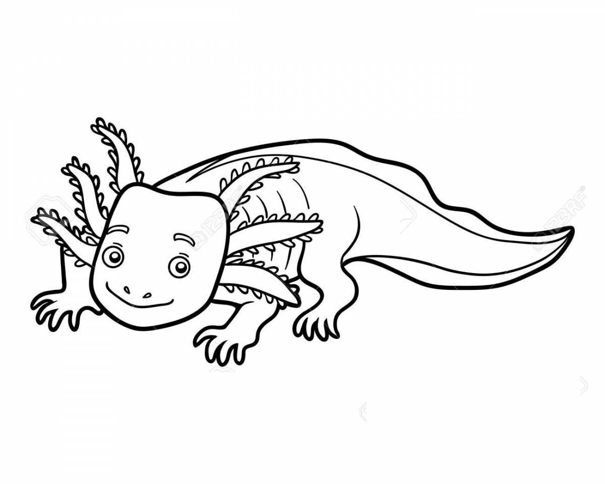 Adorable axolotl coloring book for kids