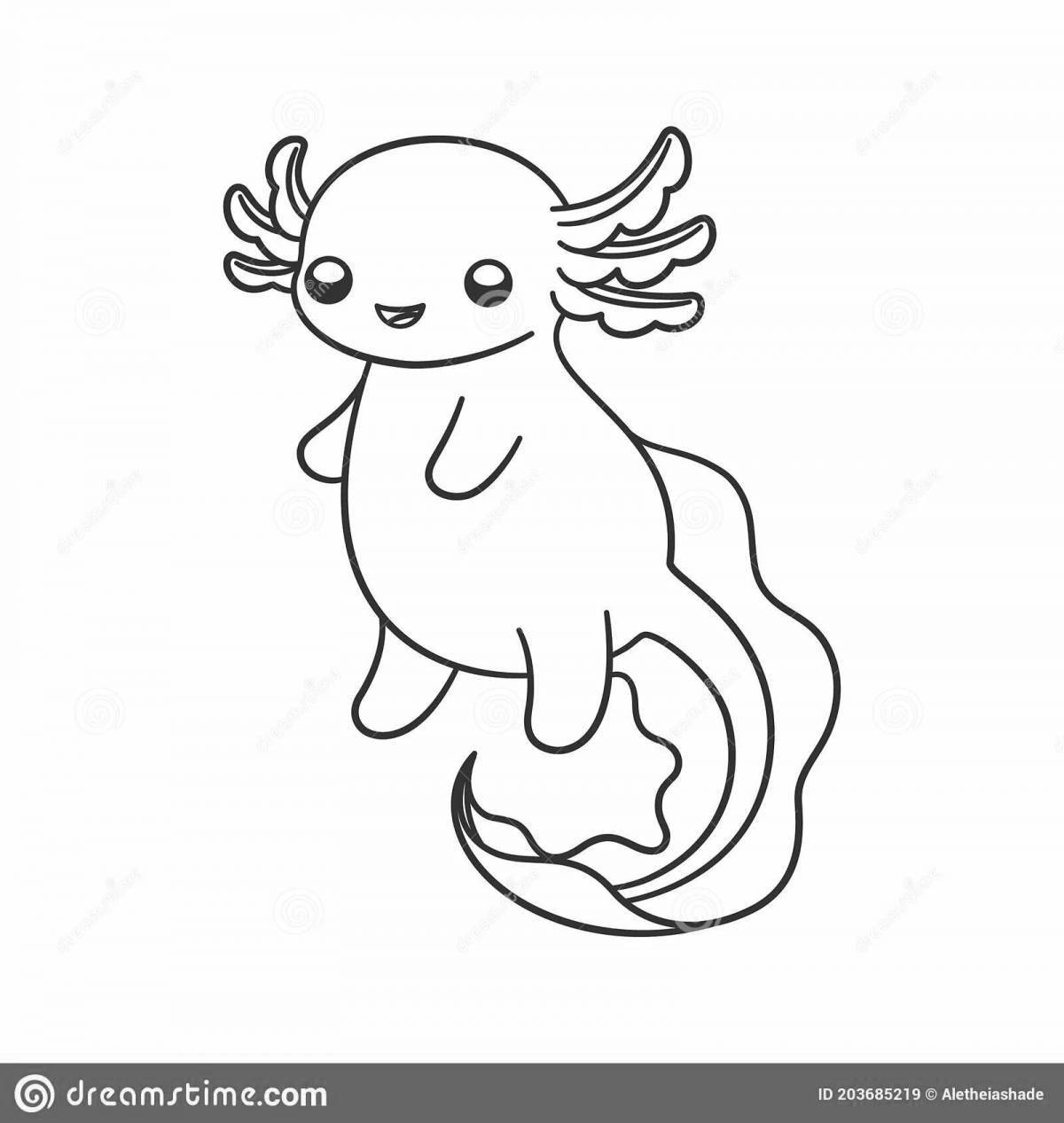 Adorable axolotl coloring book for kids