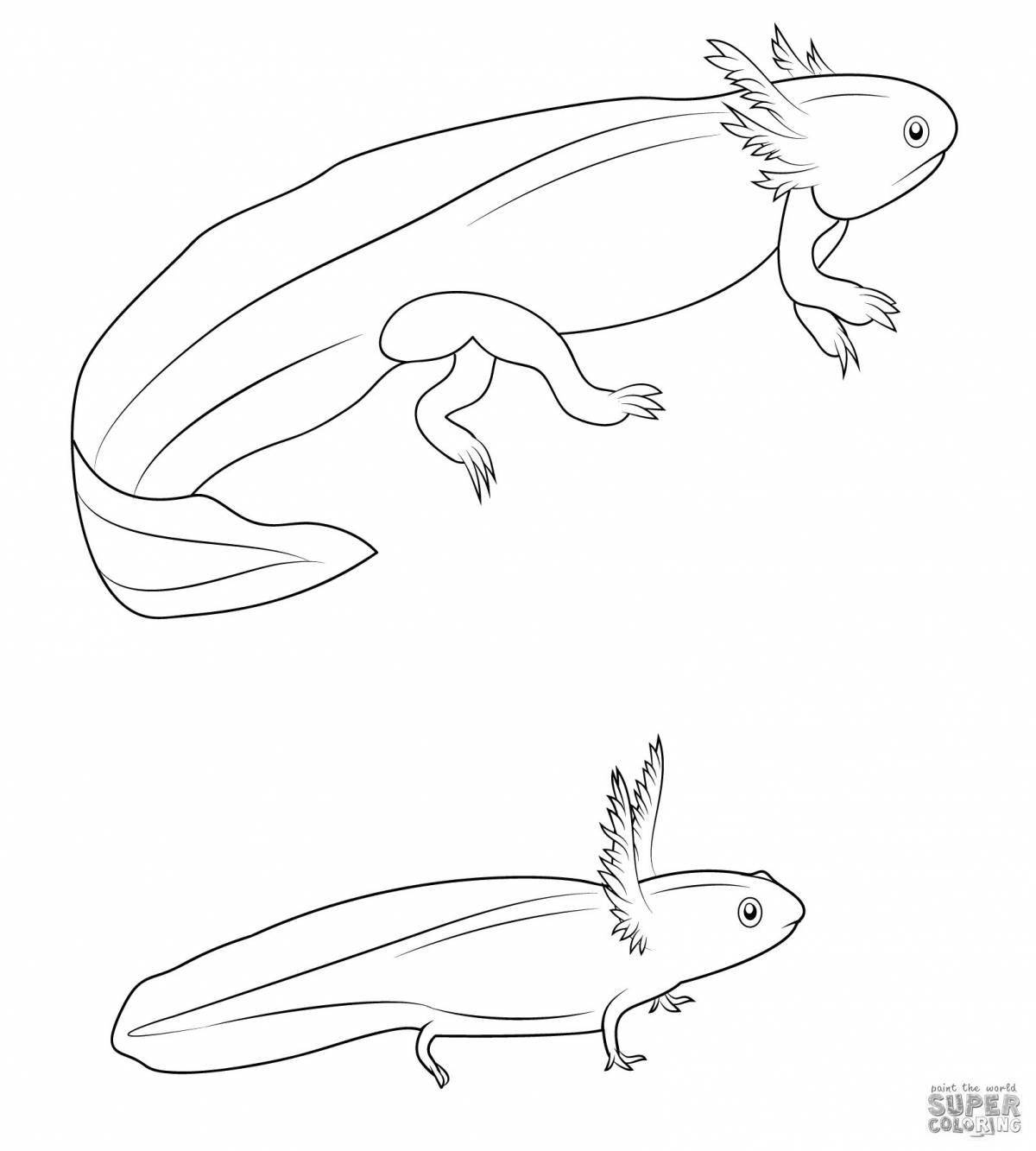 Creative axolotl coloring book for kids