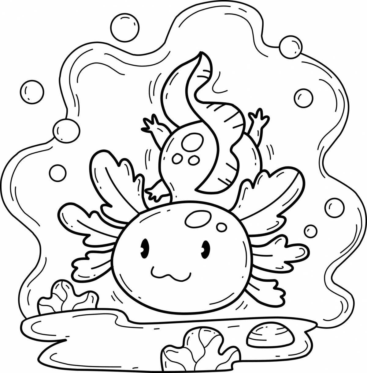 Magic axolotl coloring book for kids